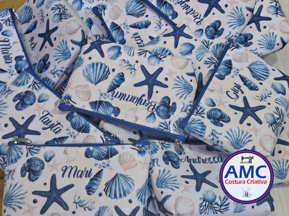 Necessaires Personalizada Fundo do Mar Aquarela
