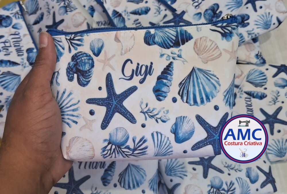 Necessaires Personalizada Fundo do Mar Aquarela