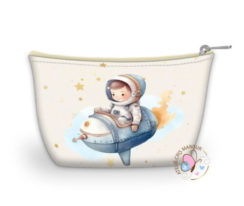 Necessaire Personalizada - Tema Astronauta Aquarela