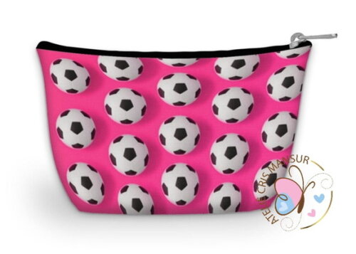 Necessaire Personalizada - Tema Futebol Rosa