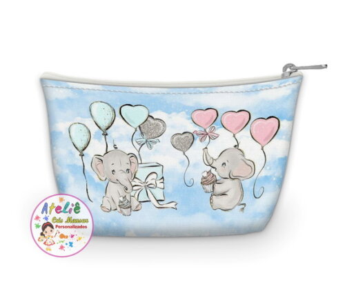 Necessaire Personalizada Chá revelação elefantinho Aquarela