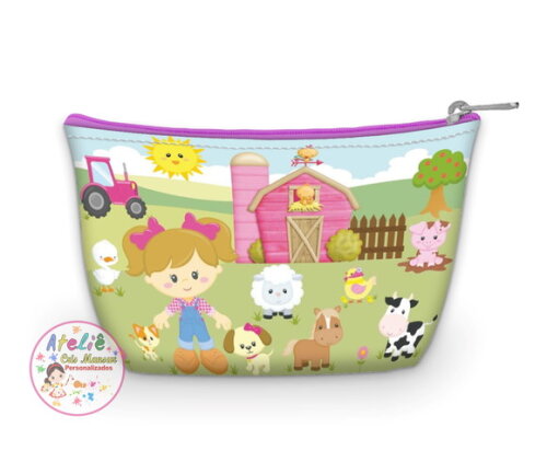Necessaire personalizada Fazendinha rosa
