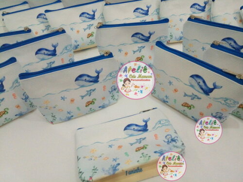 Necessaire Personalizada Fundo Do Mar Aguarela