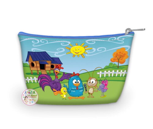 Necessaire personalizada galinha pintadinha azul