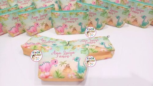 Necessaire Personalizada Dino Baby Aquarela
