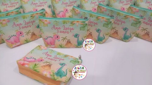 Necessaire Personalizada Dino Baby Aquarela
