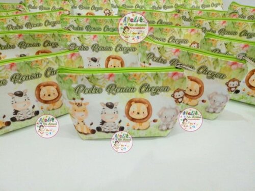 Necessaire Personalizada Safári Baby aquarela