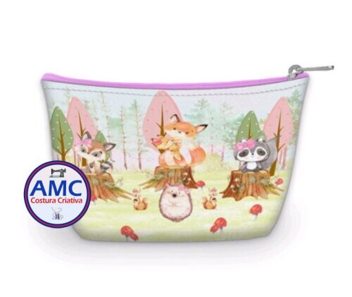 Necessaire Bosque encantado Aquarelado rosa