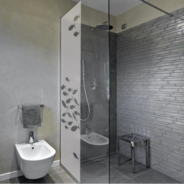 Adesivo Jateado Para Portas de Vidro 215x100 cm Peixes