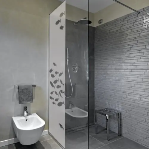 Adesivo Jateado Para Portas de Vidro 215x100 cm Peixes