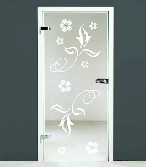 Adesivo Jateado Para Portas de Vidro 215x100 cm Floral