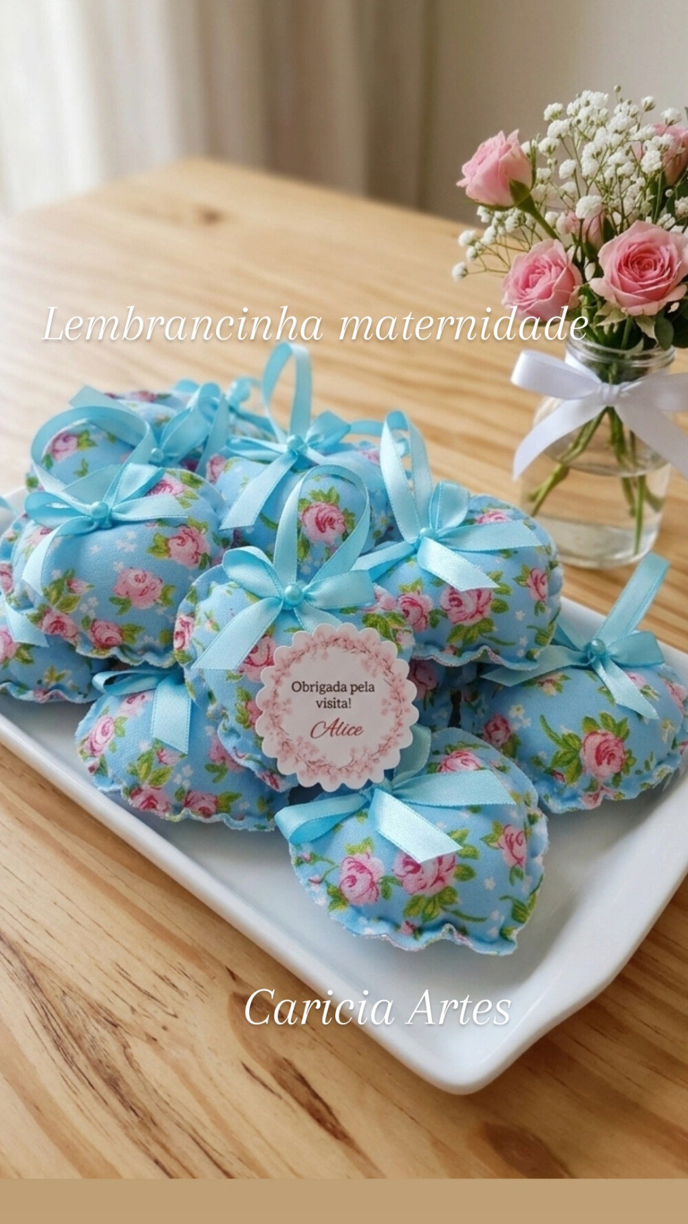 Lembrancinha maternidade menina kit 30 saches