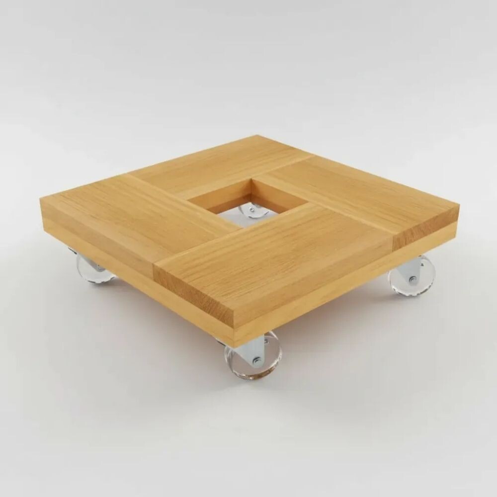 Suporte Para Vaso De Plantas Quadrado 25 cm Com Rodízio Gel