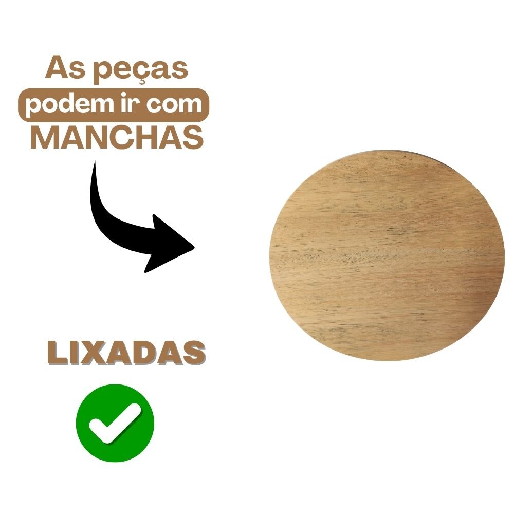 Bolacha de Madeira 25 Cm Sem Nós