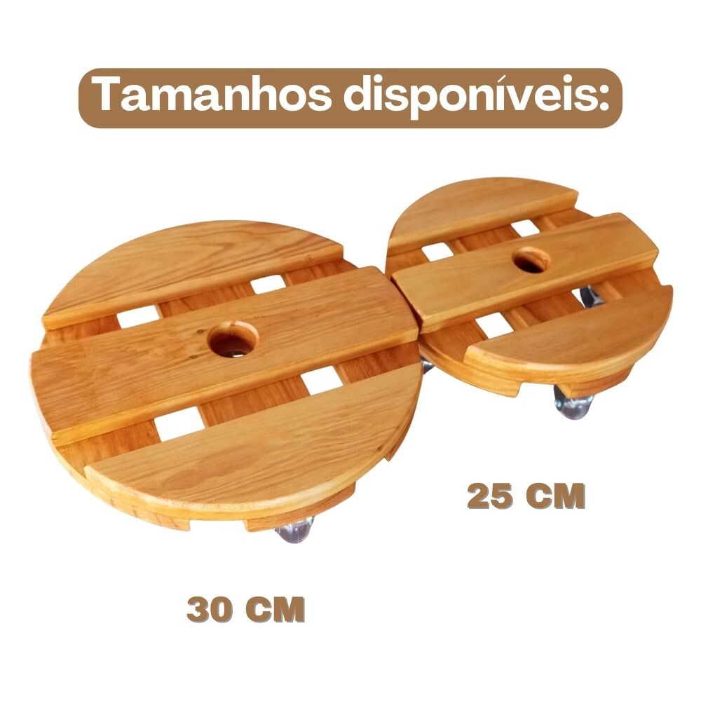 Suporte Para Vaso De Planta Redondo Com Rodinhas de Gel