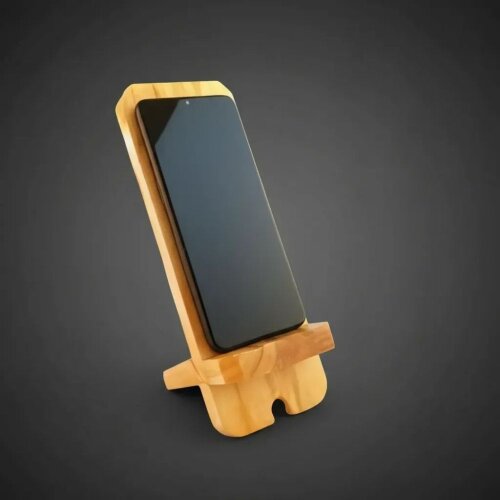 Suporte De Mesa Para Celular Em Madeira Artesanal