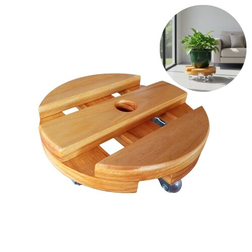 Suporte Para Vaso De Planta Redondo 25 cm Com Rodinhas Gel