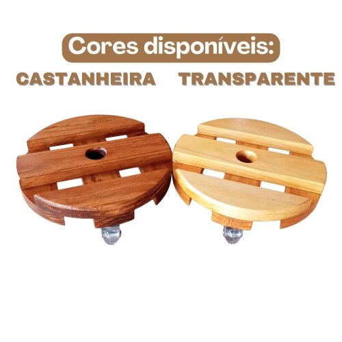 Suporte Para Vaso De Planta Redondo Com Rodinhas de Gel