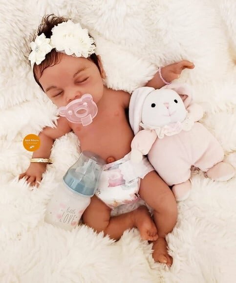 Bebê Reborn Menina Parece de Verdade Toda em Silicone Sólido