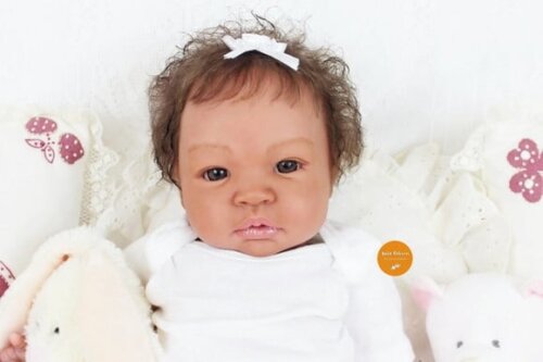 Boneca Bebê Reborn Menina Negra Linda Parece de Verdade