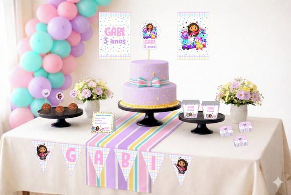 Kit Festa Personalizada Só Um Bolinho Casa Mágica da Gabby