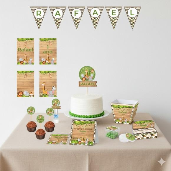 Kit Festa Completa Personalizada Safari Cute - Tam G