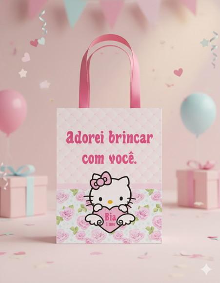 Sacolinha Personalizada Hello Kitty Lembrancinha Festa Tam P