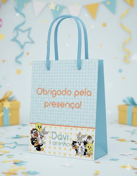Sacolinha Personalizada Baby Looney Tones Lembrancinha Tam P