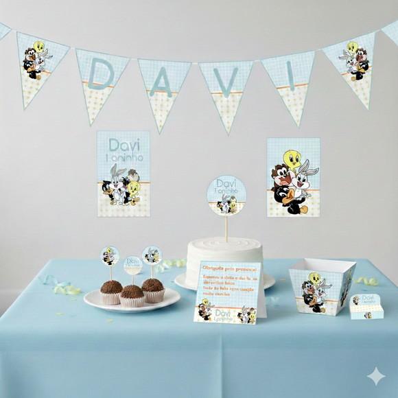 Kit Festa Infantil Baby Looney Tones Personalizado - Tam m
