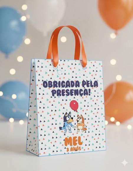 Sacolinha Personalizada Bluey - Lembrancinha Festa - Tam P