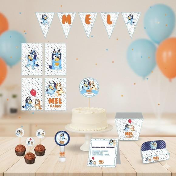 Kit Festa Personalizada Completa Bluey - Tamanho G