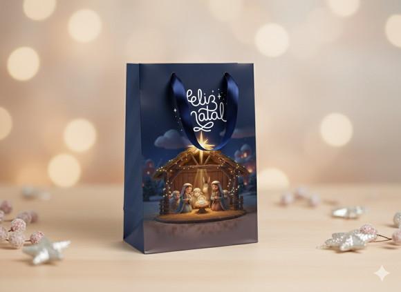 Sacolinha Personalizada Natal Cristão - Lembrancinha - Tam P