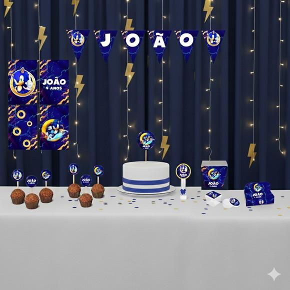 Kit Festa Personalizada Completa Sonic - Tamanho G
