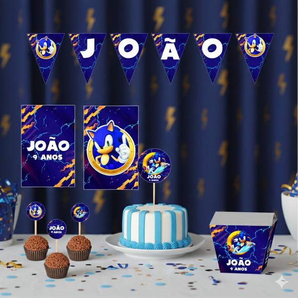 Kit Sonic Personalizado Festa em Casa - Tamanho P