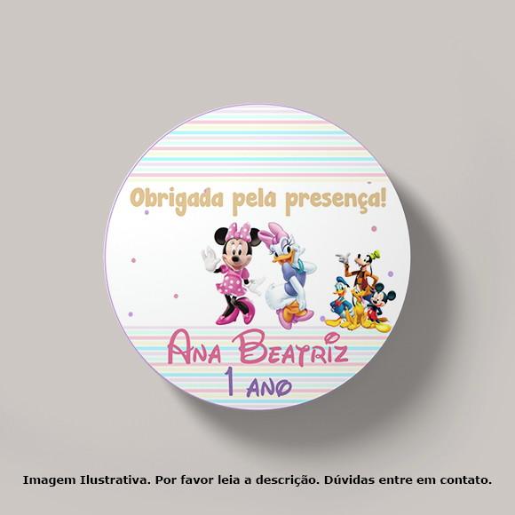 Tag Agradecimento Minnie e Margarida Personalizada