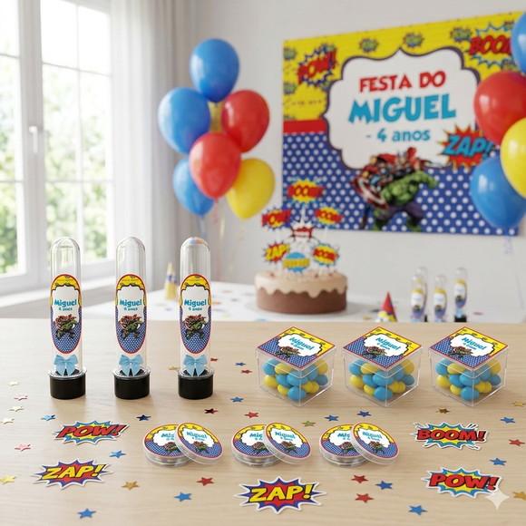 Lembrancinha Personalizada Vingadores - Kit 45 Peças