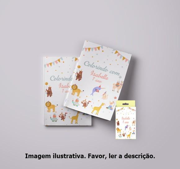 Revista Colorir Personalizada Festa dos Animais com Giz