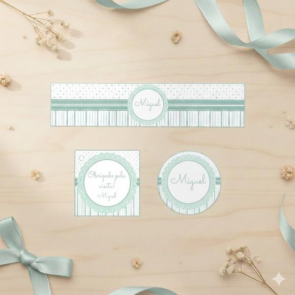 Kit Personalizado Menino: Rótulo Água, Tag e Adesivo