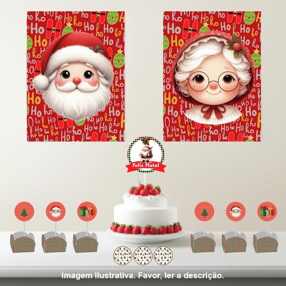 Kit Festa Personalizada Natal - 33 Itens
