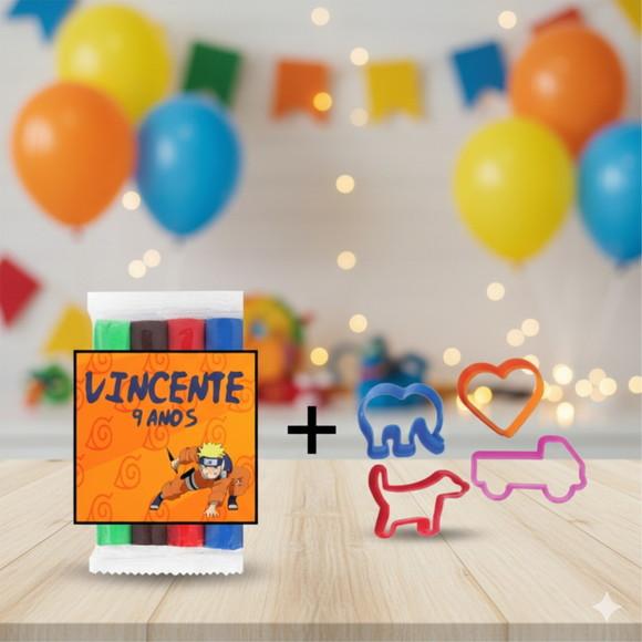 Lembrancinha Personalizada Naruto Massinha e Cortador