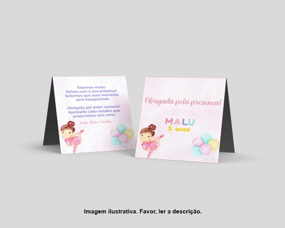 Cartão Agradecimento Mesa Personalizado Bailarina