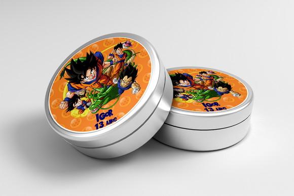 Adesivo Personalizado Latinha Aniversário Dragon Ball