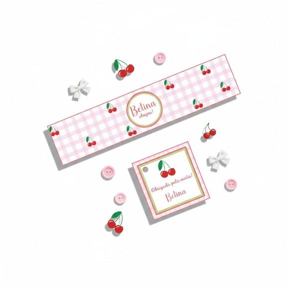 Rótulo Água Personalizado Cerejinha com Tag