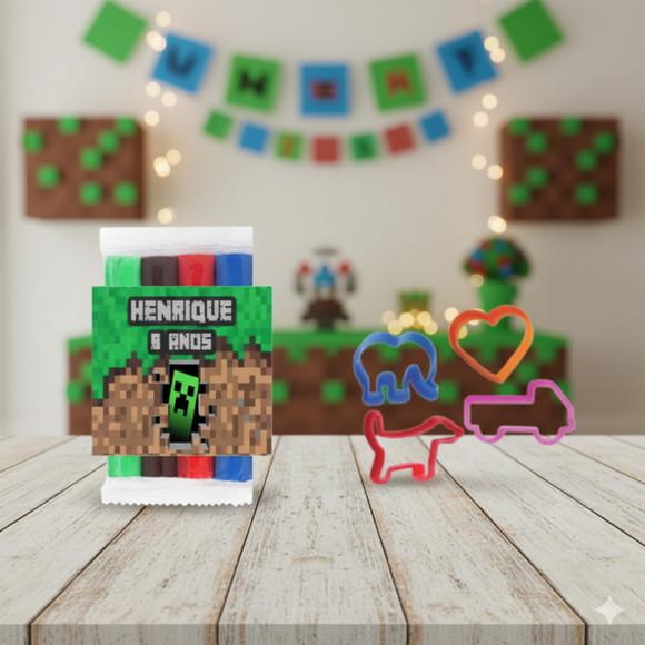 Lembrancinha Personalizada Minecraft Massinha e Cortador