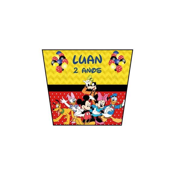 Adesivo Personalizado Balde Pipoca Turma do Mickey