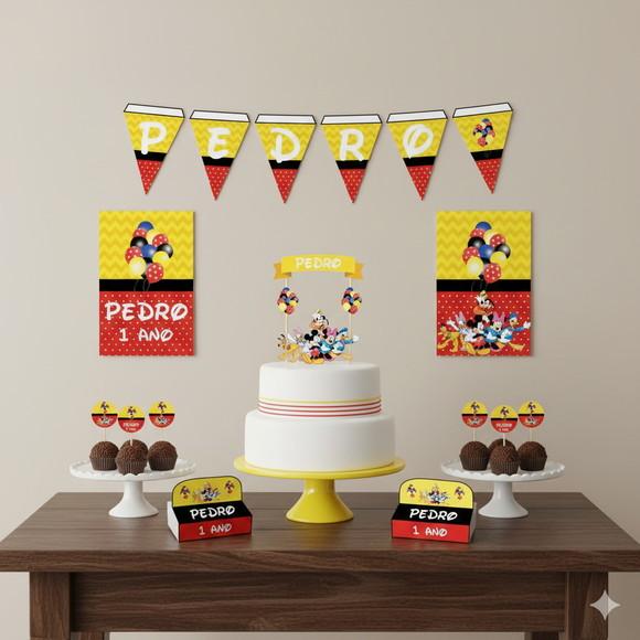 Kit Festa Personalizada Turma do Mickey - 39 Itens
