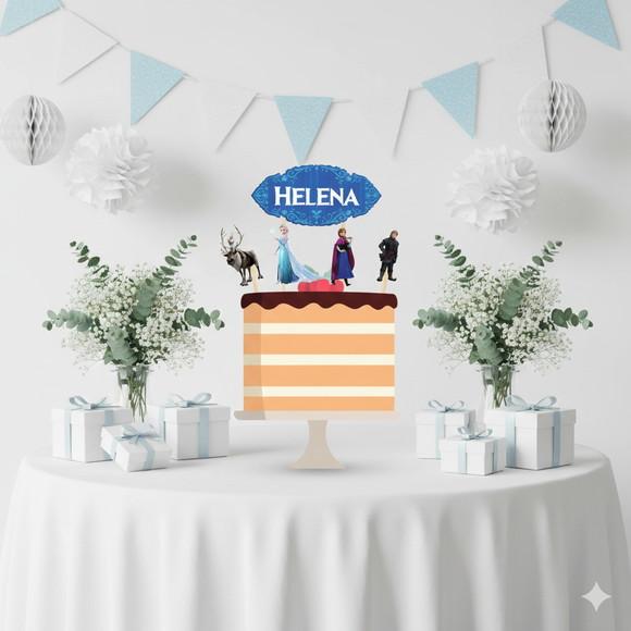 Topo de Bolo Personalizado Frozen