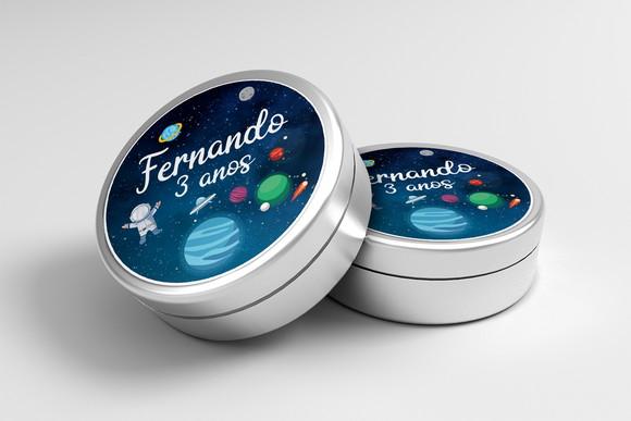 Adesivo Personalizado Latinha Astronauta