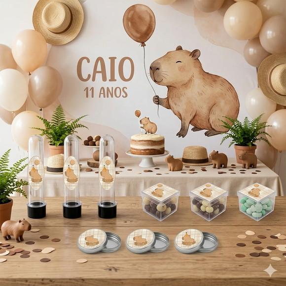 Lembrancinha Personalizada Capivara - Kit 45 Peças