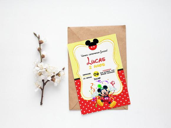 Convite Digital Personalizado Mickey